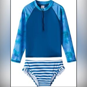 Ocean Blue Kids Rashguard Set